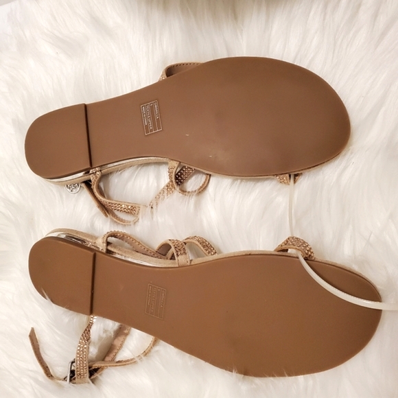 GUESS Marciano Strappy Pink Crystal Flat Sandals Shoes - Size 5 / 35 - Picture 4 of 4